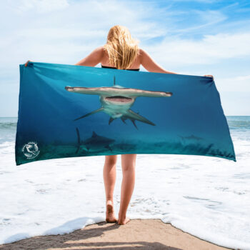 Diver Dena's Adventure Shop-Hammerhead Large Beach/Shower Towel