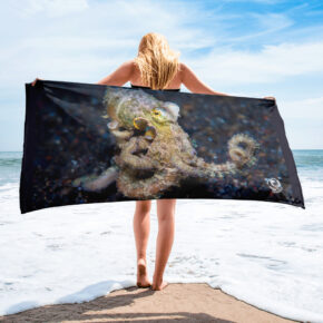 Diver Dena's Adventure Shop-Coconut Octopus Beach/Shower Towel